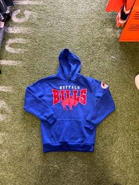 Buffalo Bills NFL Team Apparel Royal Blue Retro Fleece Pullover Hoodie